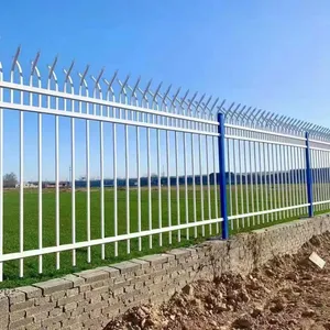 Easy-to-Assemble Outdoor Garden Fence - 2m High Zinc Steel Courtyard Guardrail With Trellis thumbnail-4
