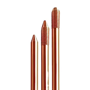 High Conductivity Anti Corrosion Pure Copper Ground Rod For Electrical Earthing thumbnail-4