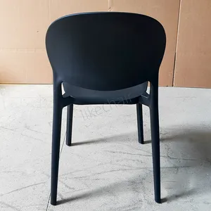 Stackable Plastic Chairs Hollow Backrest Integrated Molding for Garden Patio Cafe Outdoor Dining thumbnail-5