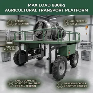 Heavy Duty Remote Control Transport Platform Electric Modular Flatbed Crawler Hauler for Orchard Farm thumbnail-5