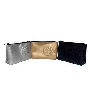 Embossed Rose PU Cosmetic Pouch thumbnail-4