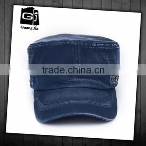 OEM Handsome Custom Fashion Washed Cotton Flat Top Military Style Caps thumbnail-1
