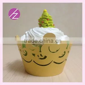 Wholesale Laser Cutting Baby Shower Baby Born Favor Customized Wedding Paper Cupcake Wrappers DG-87 thumbnail-1