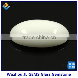 Milky White Glass Gemstone Oval Cabochon Stone for Jewelry thumbnail-6