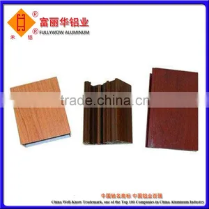 Wood Grain Aluminium Extrusion Profile for Windows and Doors From China thumbnail-1