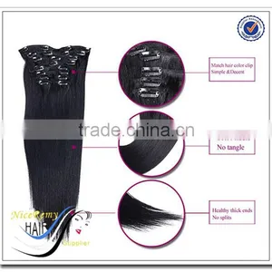 Wholesale Silky Straight Clip in Hair Extensions 100% Virgin Remy Hair thumbnail-4