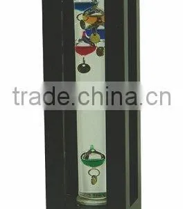 Galileo Thermometer With Wooden Frame Black thumbnail-1