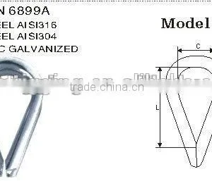 Rigging Hardware Manufacturer Steel Electric Galvanized Din 6899A Wire Rope Thimble 3.0mm to 10.0mm thumbnail-2