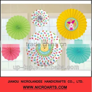 20inch Custom Paper Hand Fan for Party Decoration thumbnail-1