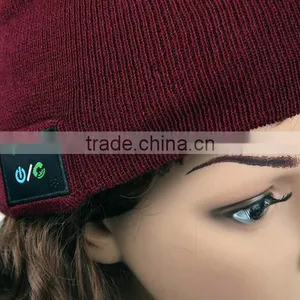 2015 Hot High Quality Wholesale Girls Males Knit Slouchy Beanie Bluetooth Cap Quality Choice thumbnail-1