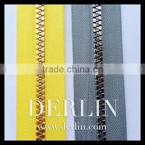 Shiny Gold Silver Metallic Teeth Plastic Resin Vislon Delrin Zipper thumbnail-3