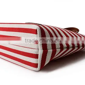 Wholesale High Quality Fashion Simple Woman Stripe Canvas Tote Bag thumbnail-3