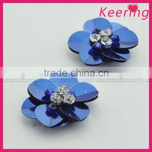 Summer Fashion Flowers Cloth Patches in Dark Blue thumbnail-1