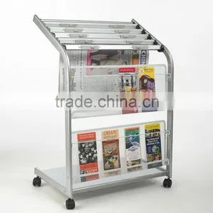 Space Saving Mobile Newspaper Display Stand thumbnail-1