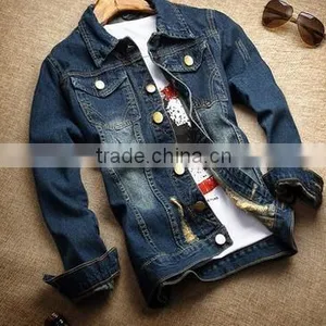 Casual Jeans Jacket Metrosexual Jacket Jeans Jacket Mens Thin Slim Jacket thumbnail-4