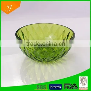 Custom Logo Promotional Giveaway Present Glassware Bowl,Diamond Transparent Round Salad Bowl thumbnail-2