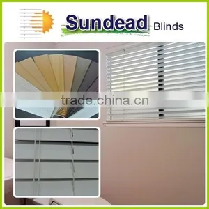 Wholesale High UV Durability 2 Inch Faux Wood Blinds, Venetian Blinds, Room Darkening Plantation Blinds thumbnail-1