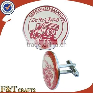 Fashionable Soft Enamel Witn Expoy Custom Red Logo Popular Cufflink thumbnail-1