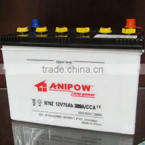 12V 75Ah Dry Charged Car Battery N70Z for Africa Market thumbnail-1