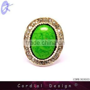 2013 Newest Hot Sale Fashion Jewelry Oil Drip Around Rhinestone Rings thumbnail-1
