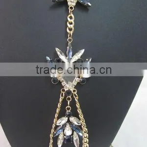 Europe and America Sexy Luxury Beach Bikini With Rhinestone Waist Belly Body Chian thumbnail-3