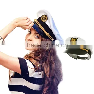 High Quality Navy Captain Sailor Hat With Stock Quality Choice thumbnail-1