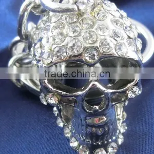 Skull Keychain/Metal Skull Keychain With Diamond thumbnail-4