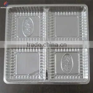 Clear Food Grade Blister PET 4 Compartment Food Tray thumbnail-1