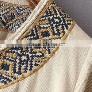 Latest Design Long Sleeve Cotton Tassel Embroidered Tunic Mini Dresses thumbnail-3