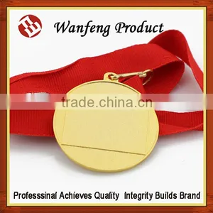 2015 NEWEST Promotional Gold Silver Bronze Have Ribbon Embossing Metal Medal FOR Sales thumbnail-3
