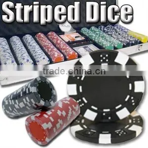 500pc Striped Dice Professional Texas Customized Poker Chip Set thumbnail-1
