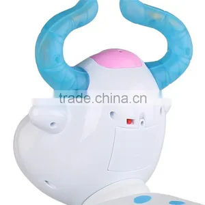 Updated Version Blue & Pink Lovely Cow Baby Walking Car With Wheels Electric Kids Ride on Car Animals Quality Choice thumbnail-6