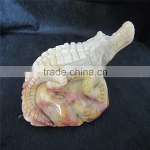 Lucky Quartz Crystal Lizard Animals for Healing Energy Decor thumbnail-1