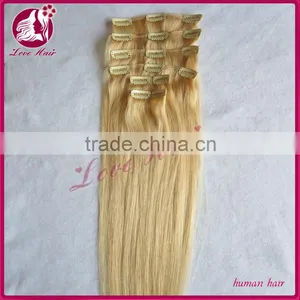 Wholesale Factory Price Hot Sell Double Weft 6A Virgin Remy Brazilian Human Clip In Hair Extension thumbnail-1