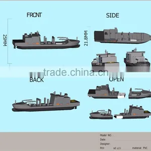 Wholesale Promotional Creative Soft Rubber Material Warship Flash Drive , Naval Vessel Usb Drive 4gb 8gb thumbnail-1