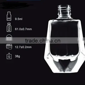 10CC/1/2OZ Empty Crystal Nail Polish Bottle Glass UV Gel Bottles With Screw Cap and Brush Supplier thumbnail-1