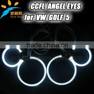 12V CCFL Angel Eyes One Set 4rings 2inverters 95mm& 125mm Angel Eyes for Projector Lens for Golf 5 Car Headlights thumbnail-1