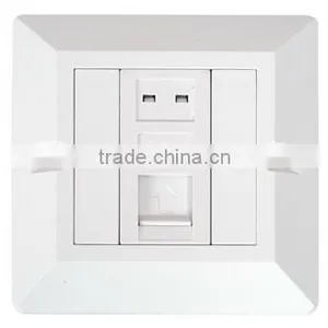 1 Ports Network Rj45 Single Wall Face Plate With Shutter thumbnail-2