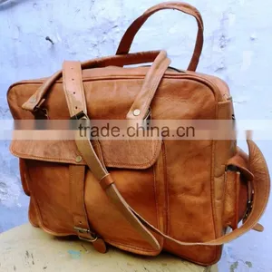Real Goat Leather Weekend Bag/vintage Style Pure Leather Travel Bag thumbnail-2