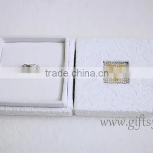 Elegant Personalized Wedding Ring Box for Ceremony With Beaded Name Plate of Y thumbnail-2