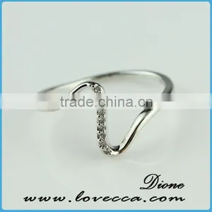 Wholesale Costume Jewelry Silver White Gold Zircon Ring Gold Plated thumbnail-2