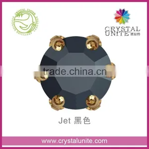 Crystal Unite Lead Free Chaton in Crown Setting, Jet thumbnail-1