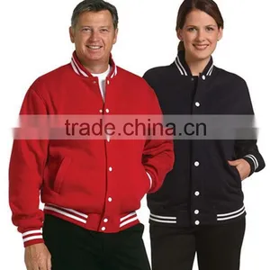 Custom Fleece Blank Baseball Jacket thumbnail-1