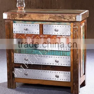 Antique Recycled Wood Drawer Chest thumbnail-1