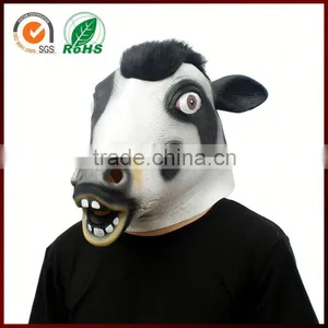 Halloween Costume Realistic Animal Cow Full Head Party Face Latex Mask thumbnail-2