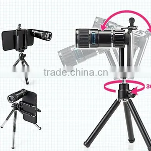 Micro Manual Focus 12X Magnifier Camera Lens W/ Protective Case And Mini Tripod For IPhone6/6S thumbnail-4