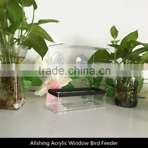 Wholesale Promotional Acrylic Clear Window Wild Bird Feeder With Suction Cups Plastic Acrylic Window Bird Feeder AS012 thumbnail-1