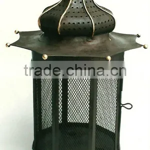 Large Iron Lantern in Black Matt Finish thumbnail-1