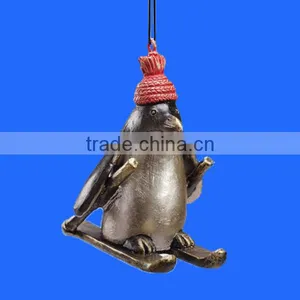 New Decor Gift Skiing Penguin Resin Hanging Ornament thumbnail-1