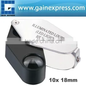 10x Folding Jeweler Loupe Magnifier + LED Light, 18mm Lens Jewel Identifier Tool thumbnail-1